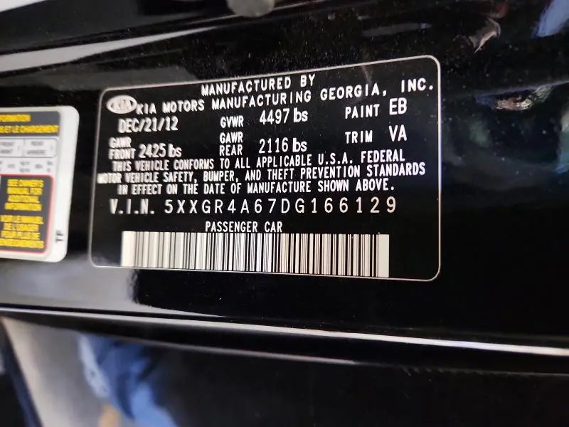 2013 KIA OPTIMA SX  