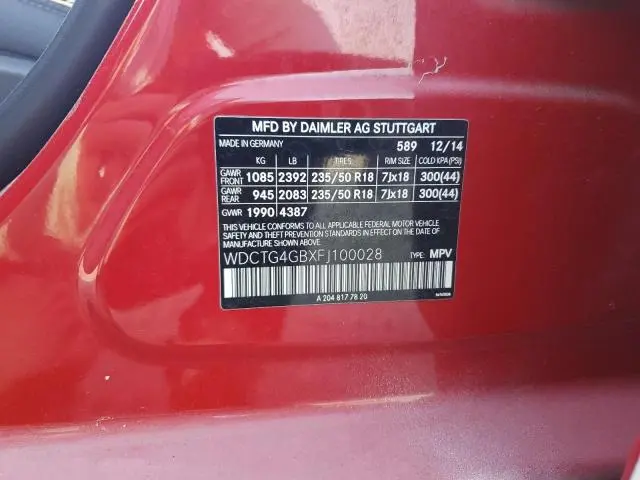 2015 MERCEDES-BENZ GLA 250 4MATIC  