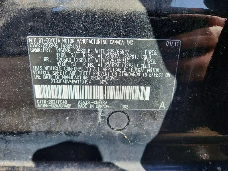 2011 TOYOTA RAV4 BASE  