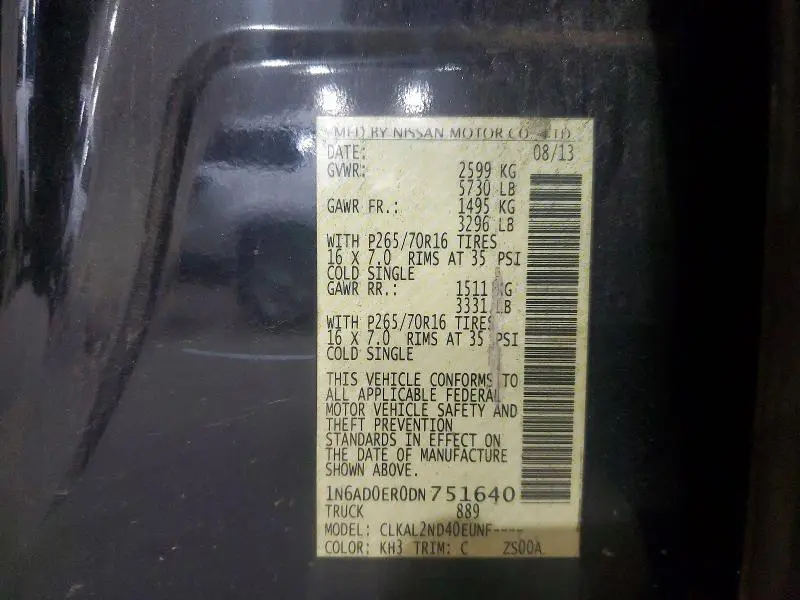 2013 NISSAN FRONTIER S  