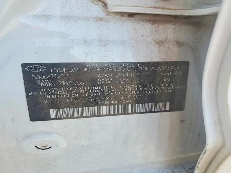 2019 HYUNDAI ELANTRA SEL  