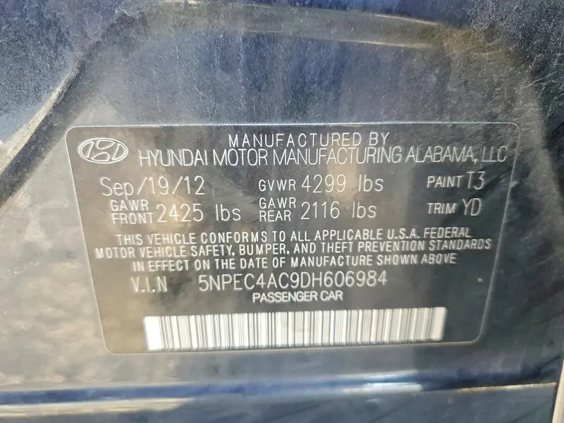 2013 HYUNDAI SONATA LIMITED  