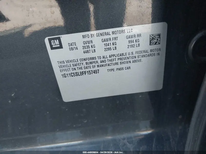 2015 CHEVROLET MALIBU 1LT