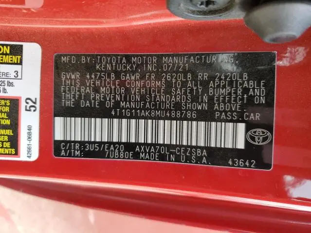 2021 TOYOTA CAMRY SE