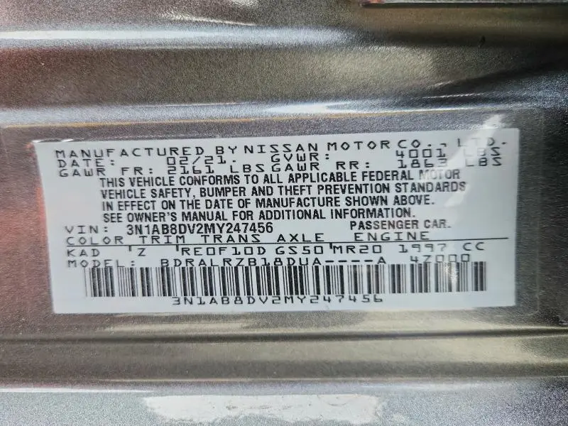 2021 NISSAN SENTRA SR  