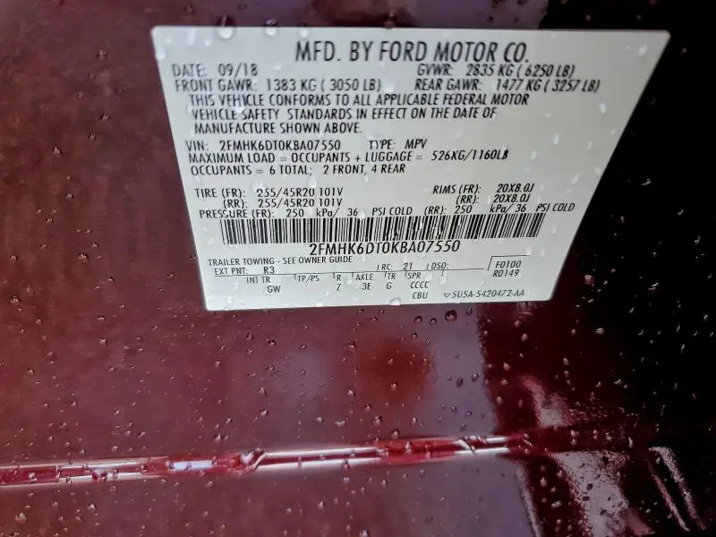 2019 FORD FLEX LIMITED  