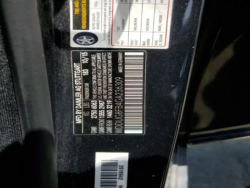 2016 MERCEDES-BENZ S 550 4MATIC  