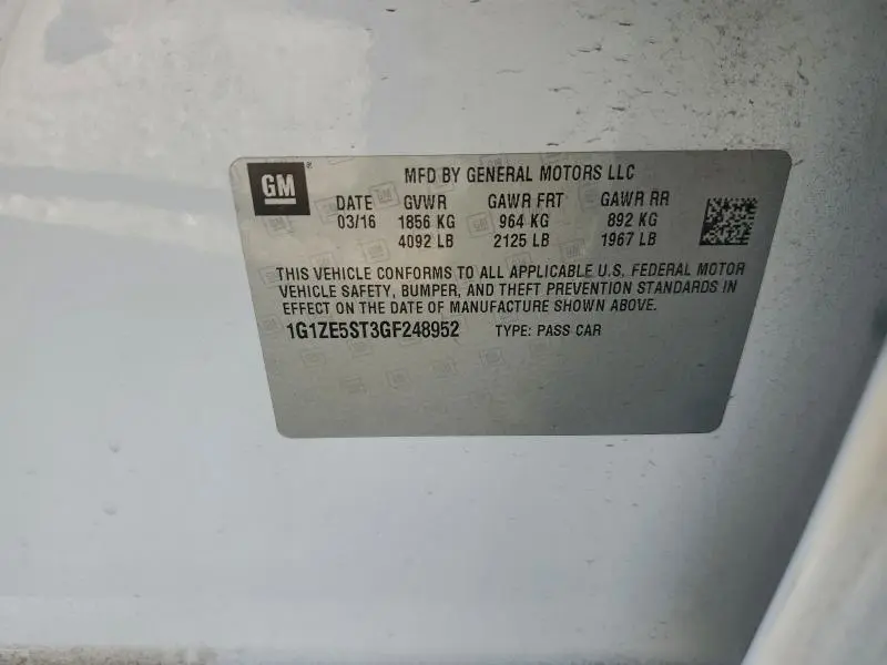 2016 CHEVROLET MALIBU LT  