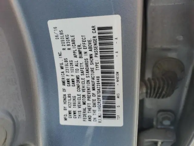 2016 HONDA ACCORD EXL  