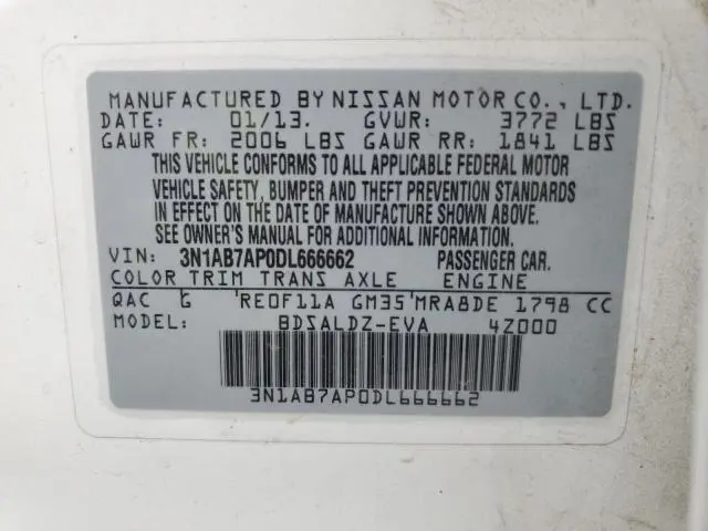 2013 NISSAN SENTRA S  