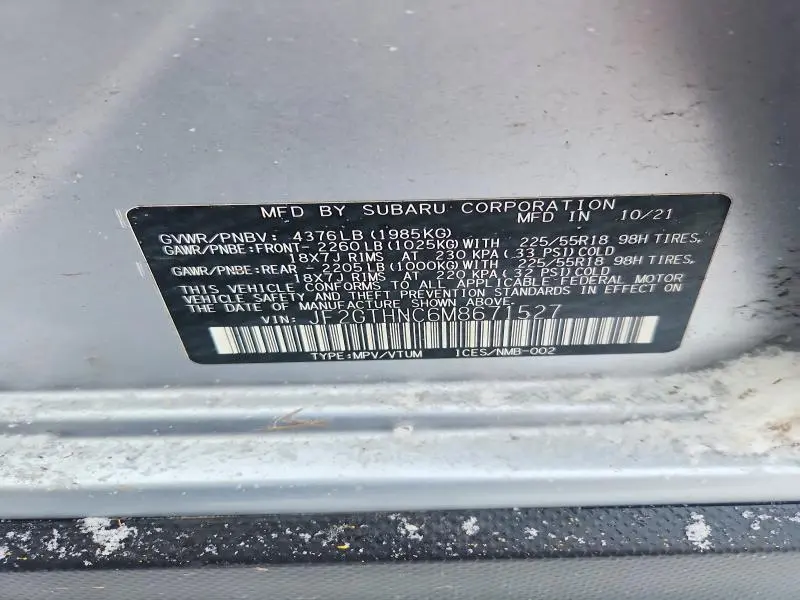 2021 SUBARU CROSSTREK LIMITED  