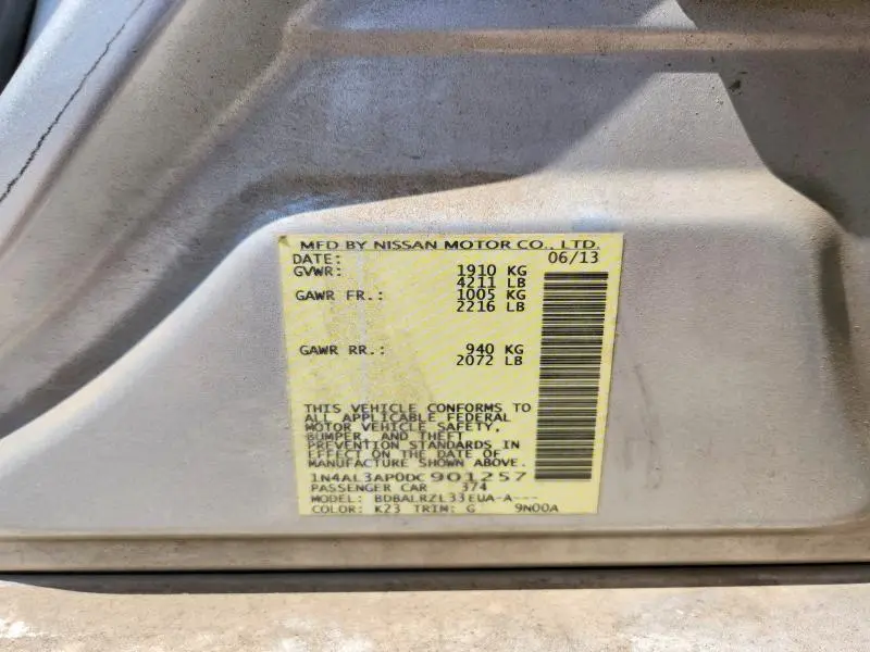 2013 NISSAN ALTIMA 2.5   