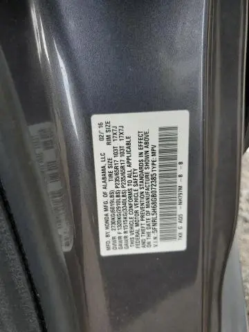 2016 HONDA ODYSSEY EXL  