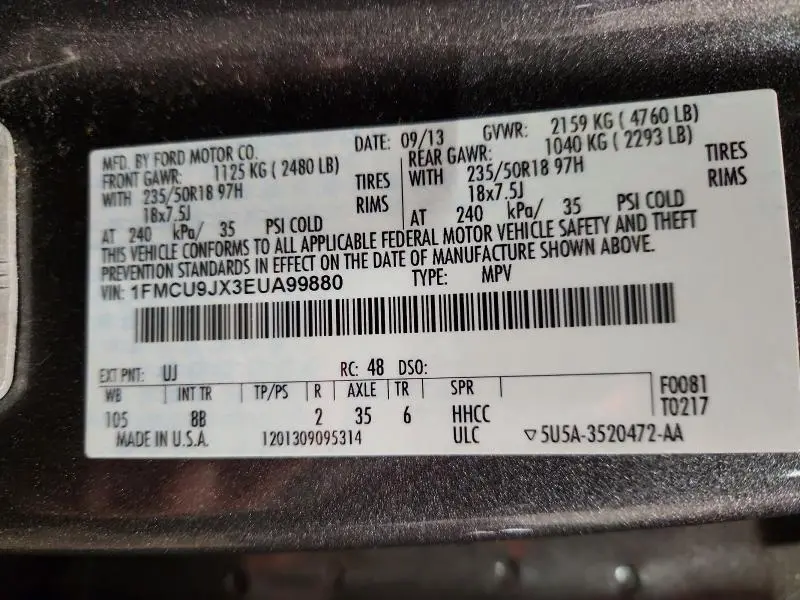 2014 FORD ESCAPE TITANIUM  