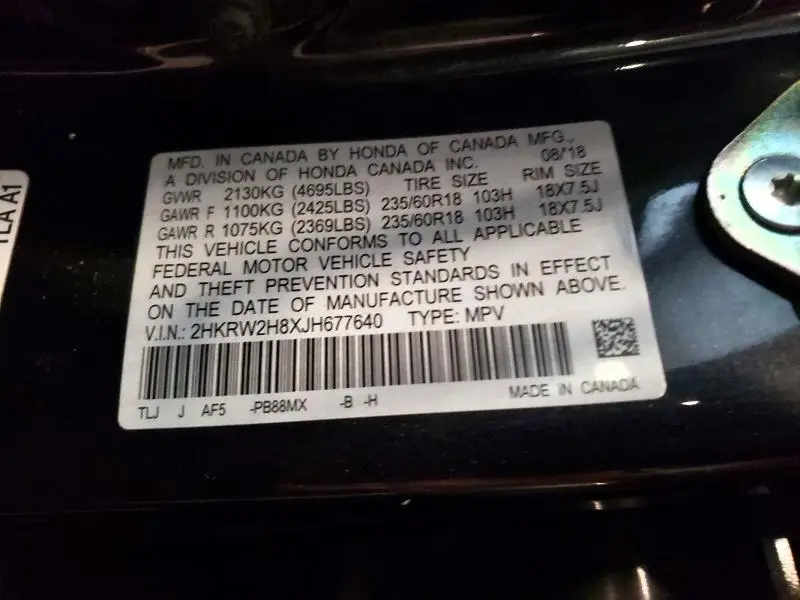 2018 HONDA CR-V EXL  
