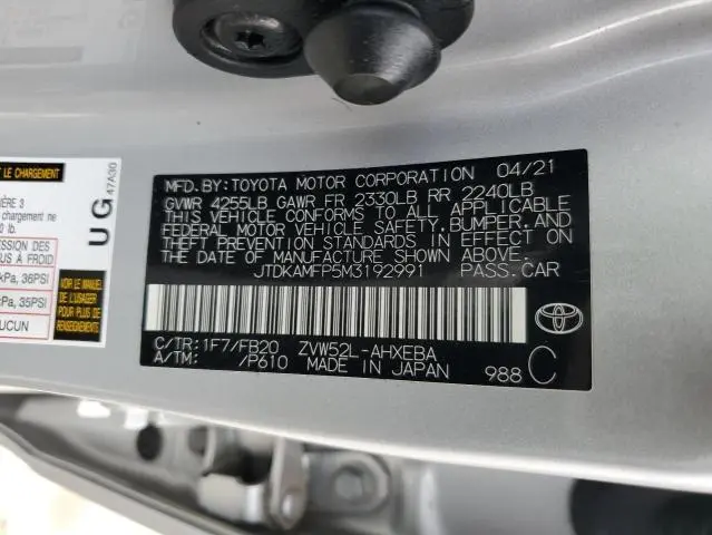 2021 TOYOTA PRIUS PRIME LE  