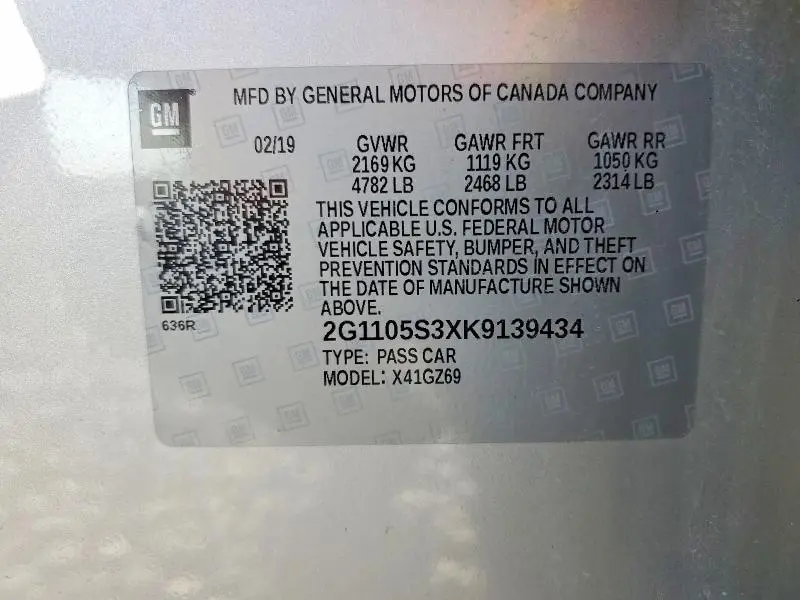 2019 CHEVROLET IMPALA PREMIER  