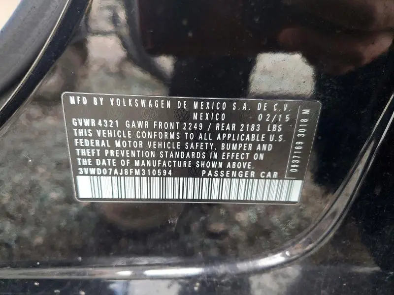 2015 VOLKSWAGEN JETTA SE  