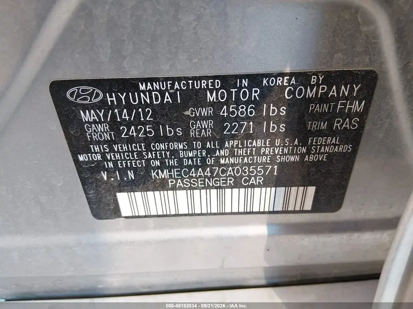 2012 HYUNDAI SONATA HYBRID  
