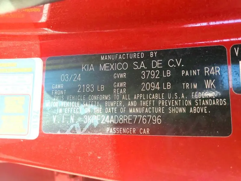 2024 KIA FORTE LXS  