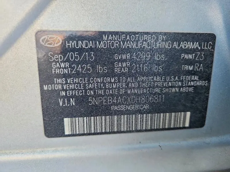 2013 HYUNDAI SONATA GLS  