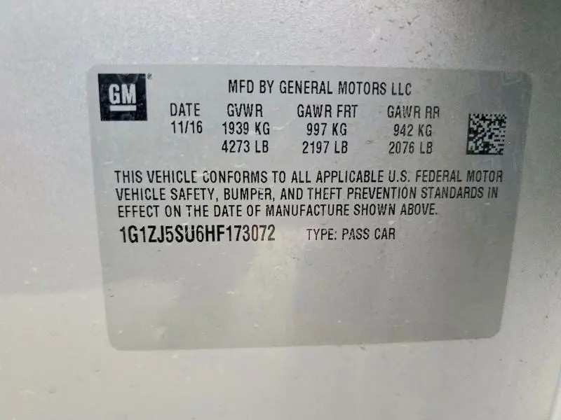 2017 CHEVROLET MALIBU HYBRID  