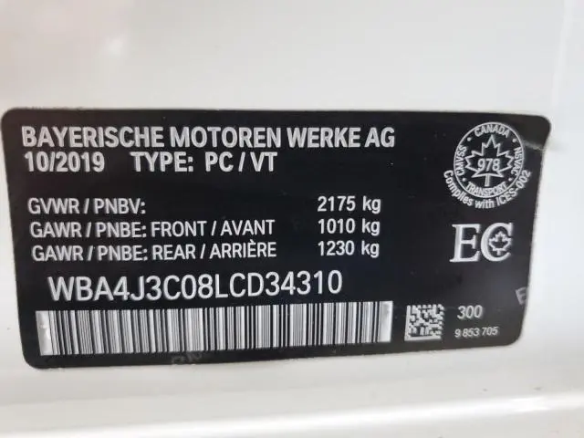 2020 BMW 430XI GRAN COUPE  