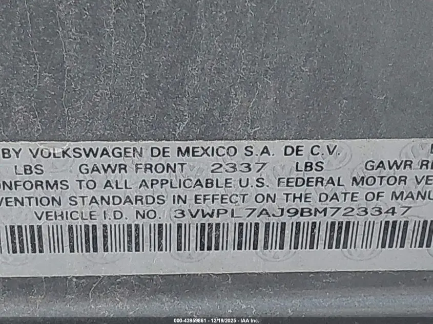 2011 VOLKSWAGEN JETTA SPORTWAGEN 2.0L TDI