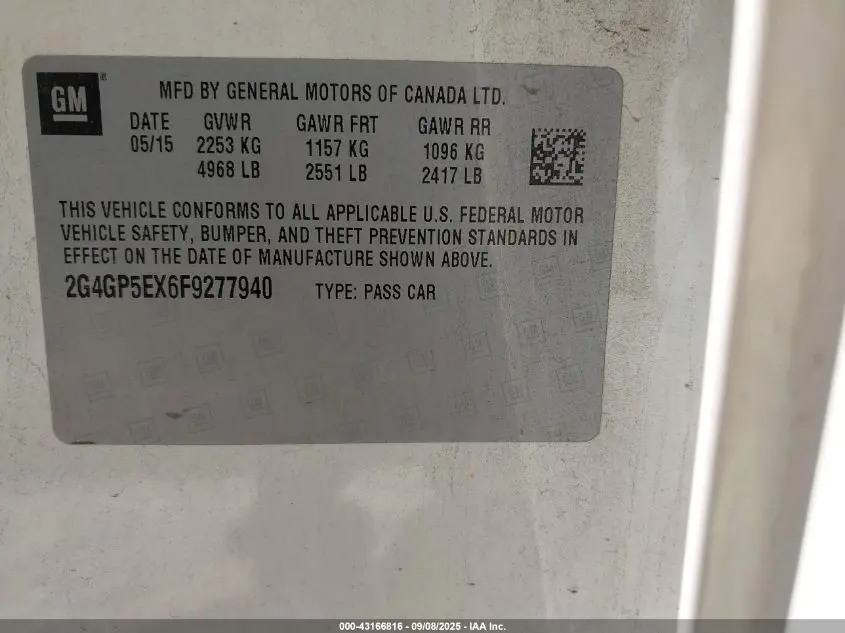 2015 BUICK REGAL TURBO PREMIUM I