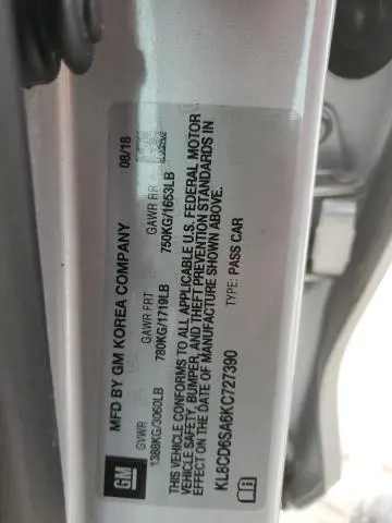 2019 CHEVROLET SPARK 1LT