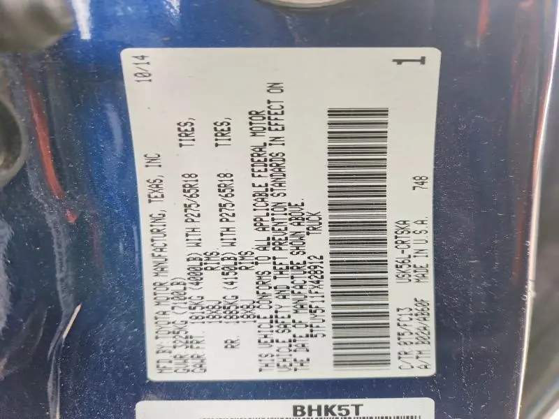 2015 TOYOTA TUNDRA SR5  