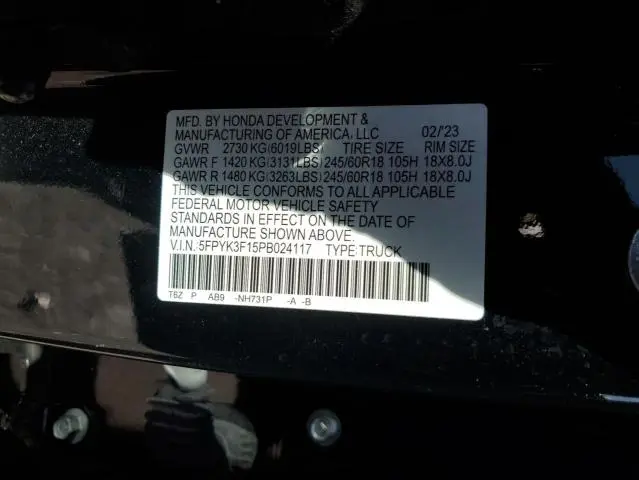 2023 HONDA RIDGELINE SPORT  