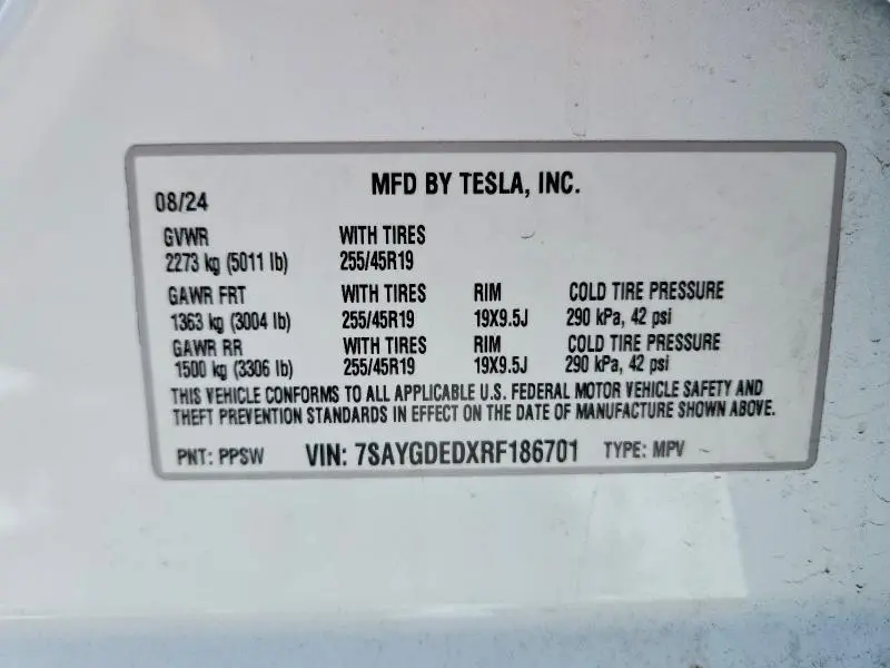 2024 TESLA MODEL Y   