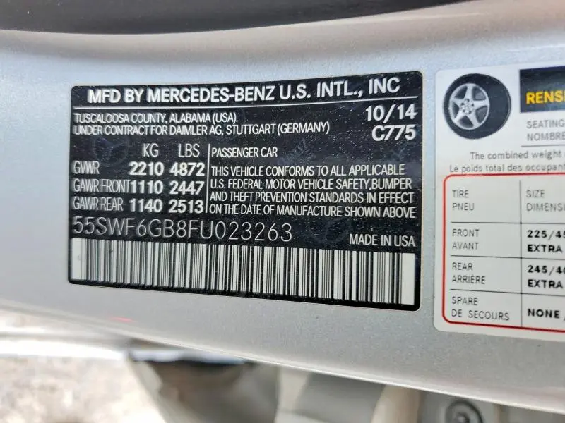 2015 MERCEDES-BENZ C 400 4MATIC  