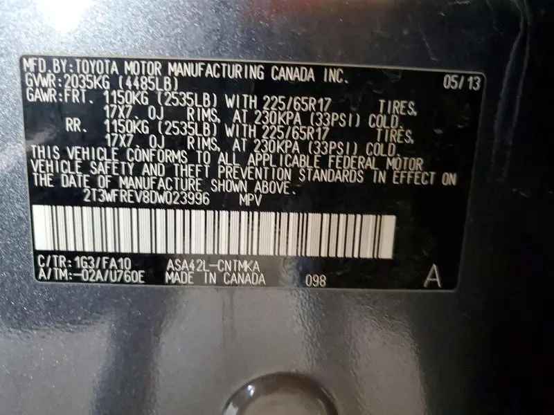 2013 TOYOTA RAV4 XLE  