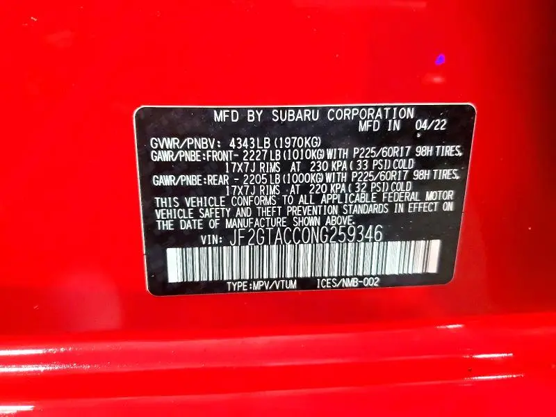 2022 SUBARU CROSSTREK PREMIUM  