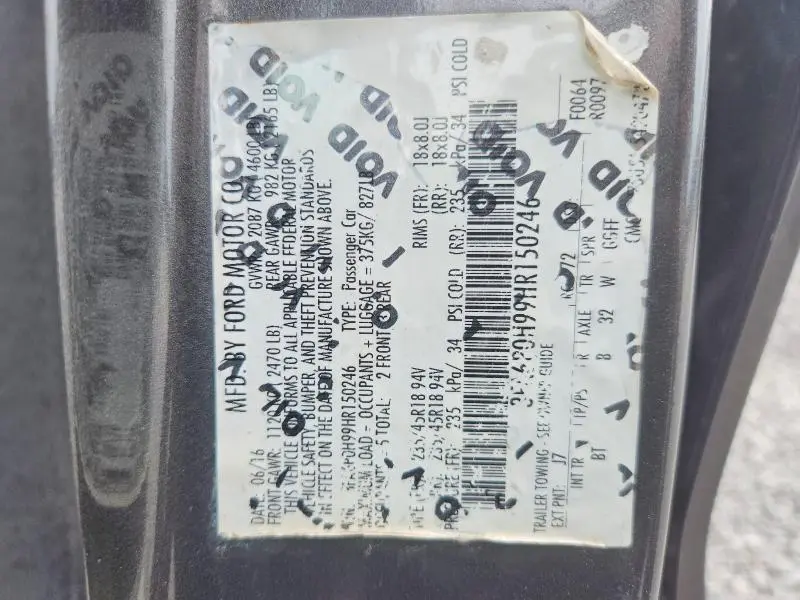 2017 FORD FUSION SE  