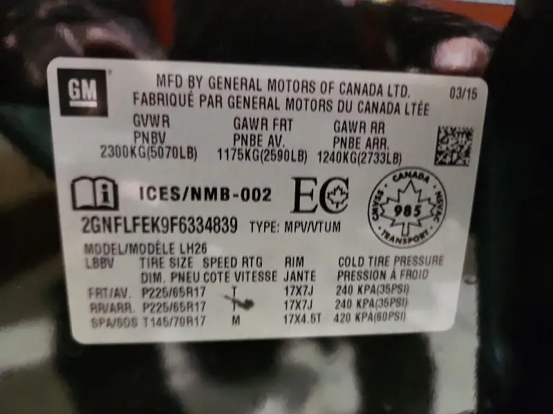 2015 CHEVROLET EQUINOX LT  