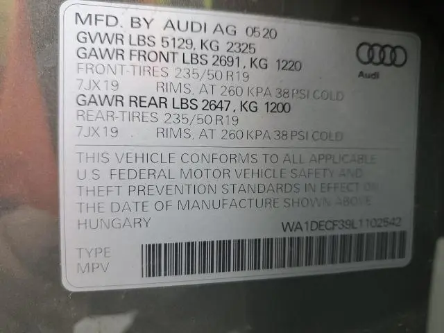 2020 AUDI Q3 PREMIUM S LINE  