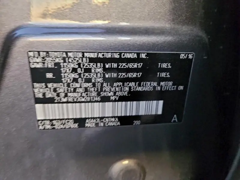 2016 TOYOTA RAV4 XLE  