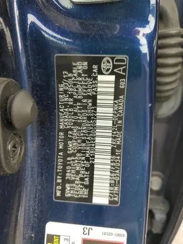 2013 TOYOTA COROLLA BASE