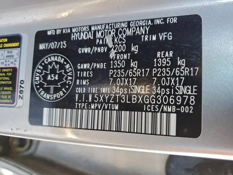 2016 HYUNDAI SANTA FE SPORT   