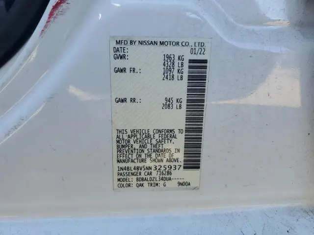 2022 NISSAN ALTIMA S  