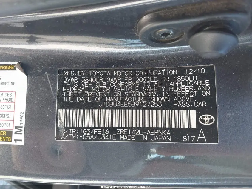 2011 TOYOTA COROLLA LE