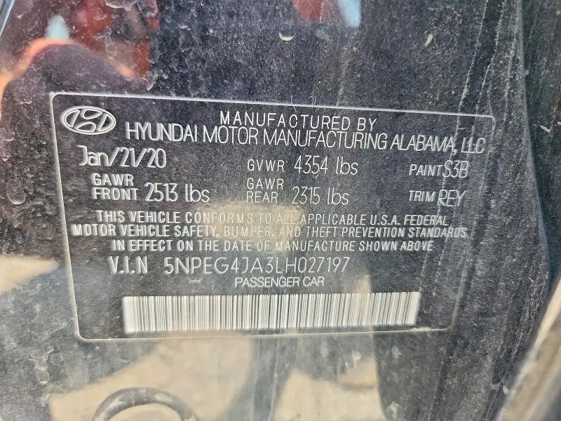 2020 HYUNDAI SONATA SE  