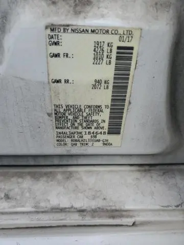 2017 NISSAN ALTIMA 2.5  