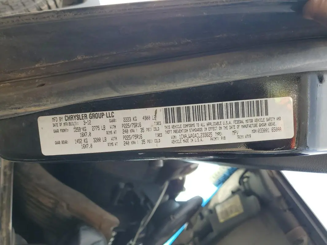 2012 JEEP WRANGLER SPORT  