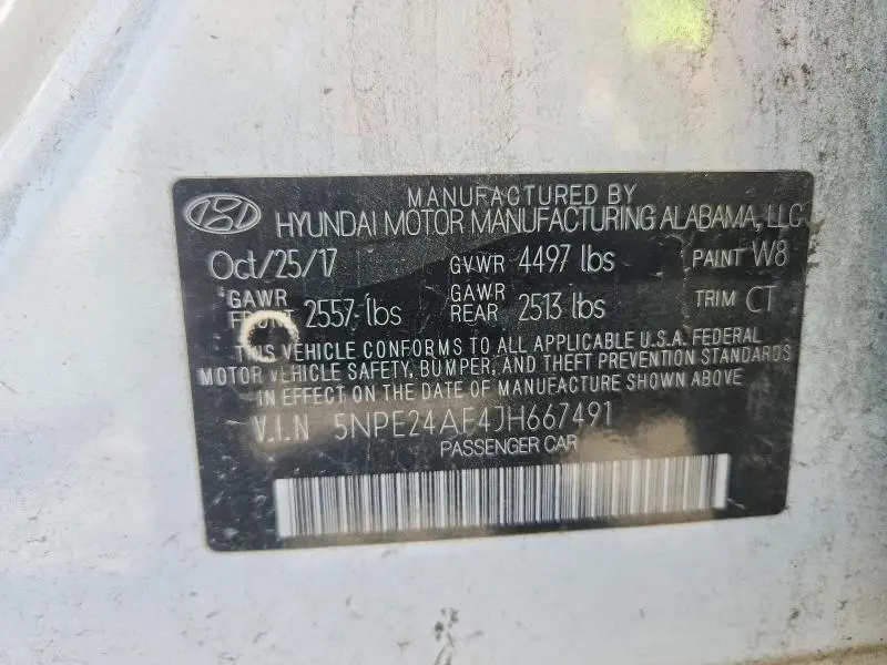2018 HYUNDAI SONATA SE  
