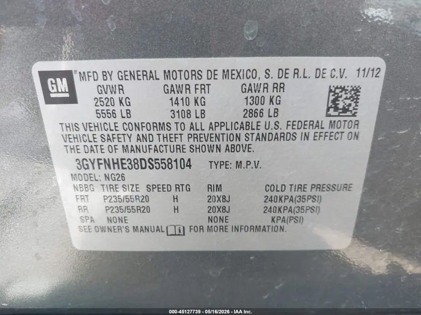 2013 CADILLAC SRX PERFORMANCE COLLECTION