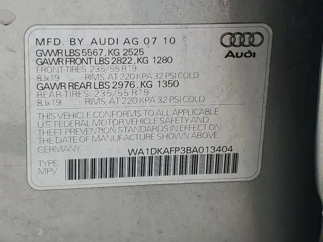 2011 AUDI Q5 PREMIUM PLUS  